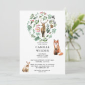 Rustic Woodland Forest Animals Kaart (Staand voorkant)