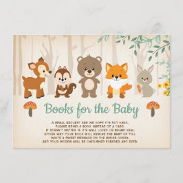 Rustic Woodland Forest Baby Animals brengen een bo Informatiekaartje
