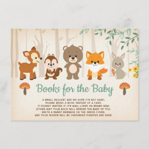 Rustic Woodland Forest Baby Animals brengen een bo Informatiekaartje