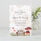 Rustic Woodland Forest Baby Shower Invitation Kaart (Staand voorkant)