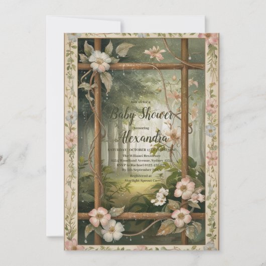 Rustic Woodland Forest Baby shower Kaart (Voorkant)