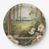 Rustic Woodland Forest Baby shower Papieren Bordje (Voorkant)