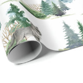 Rustic Woodland Forest Beer Wolf Hare Badger Gift Cadeaupapier (Rol Hoek)