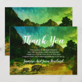 Rustic Woodland Forest Beren Baby shower Bedankkaart (Voorkant / Achterkant)