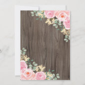 Rustic Woodland Forest Blush Flowers Baby shower Kaart (Achterkant)
