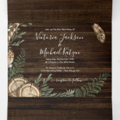 Rustic Woodland Forest bruiloft drievoudige uitnod Drieluik Uitnodiging (Binnenkant midden)