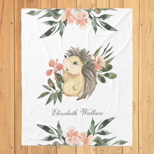 Rustic Woodland Forest Cute Hedgel Fleece Deken
