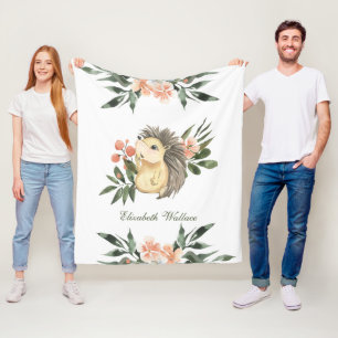 Rustic Woodland Forest Cute Hedgel Fleece Deken