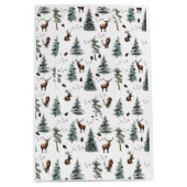 Rustic Woodland Forest Deer/Buck Christmas  Medium Cadeauzakje (Voorkant)