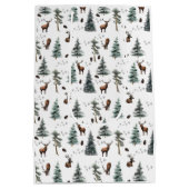 Rustic Woodland Forest Deer/Buck Christmas Medium Cadeauzakje (Achterkant)