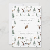 Rustic Woodland Forest Deer Kerstfotokaarten Feestdagenkaart (Achterkant)