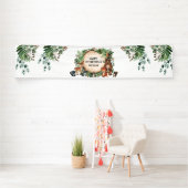 Rustic Woodland Forest Greenery Animals Birthday Spandoek (Insitu)