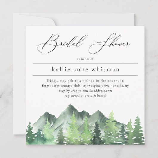 Rustic Woodland Forest Mountain Vrijgezellenfeest Kaart (Voorkant)