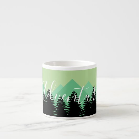 Rustic Woodland Forest & Mountains Adventure Espresso Kop (Voorkant)