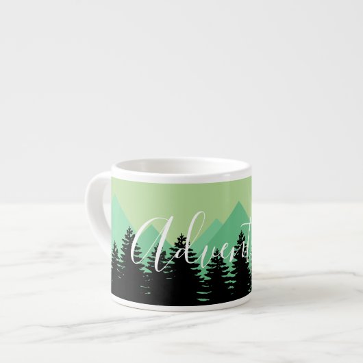 Rustic Woodland Forest & Mountains Adventure Espresso Kop (Links)
