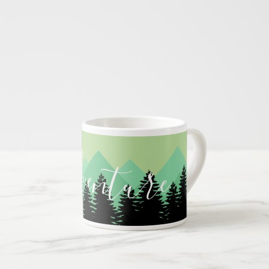 Rustic Woodland Forest & Mountains Adventure Espresso Kop (Voorkant rechts)