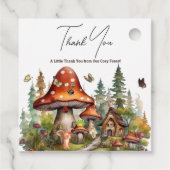 Rustic Woodland Forest Mushroom Baby shower Herfst Bedankjes Labels (Achterkant)