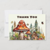 Rustic Woodland Forest Mushroom Baby shower Herfst Bedankkaart (Voorkant)
