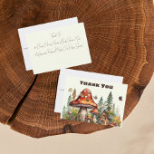 Rustic Woodland Forest Mushroom Baby shower Herfst Bedankkaart