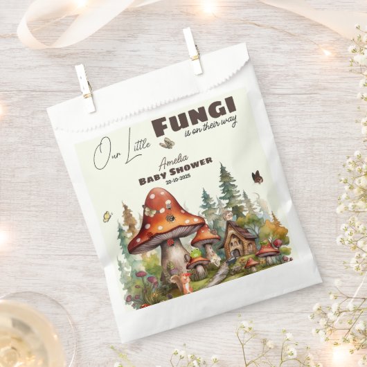Rustic Woodland Forest Mushroom Baby shower Herfst Bedankzakje (Geknipt)