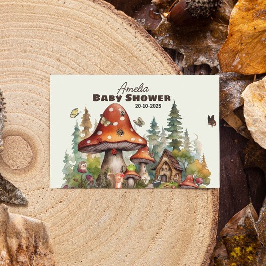 Rustic Woodland Forest Mushroom Baby shower Herfst Voedselcontainer Etiket