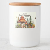 Rustic Woodland Forest Mushroom Baby shower Herfst Voedselcontainer Etiket (Voorkant)