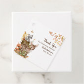Rustic Woodland Forest Neutral Baby shower Bedankjes Labels (In situ)