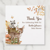 Rustic Woodland Forest Neutral Baby shower Bedankjes Labels (Achterkant)