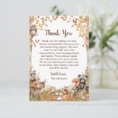 Rustic Woodland Forest Neutral Baby shower Bedankkaart (Staand voorkant)