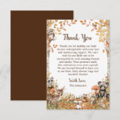 Rustic Woodland Forest Neutral Baby shower Bedankkaart (Voorkant / Achterkant)