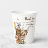 Rustic Woodland Forest Neutral Baby shower Papieren Bekers (Achterkant)