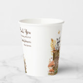 Rustic Woodland Forest Neutral Baby shower Papieren Bekers (Links)