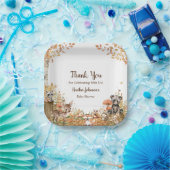 Rustic Woodland Forest Neutral Baby shower Papieren Bordje (Feest)