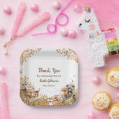 Rustic Woodland Forest Neutral Baby shower Papieren Bordje (Feest)