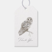 Rustic Woodland Forest Owl Waterverf Calligrafie Cadeaulabel (Voorkant)