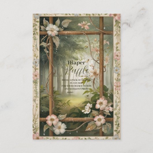 Rustic Woodland Forest Raffle Diapper Informatiekaartje (Voorkant)