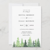 Rustic Woodland Forest Scene Wedding Kaart (Voorkant)