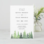 Rustic Woodland Forest Scene Wedding Kaart (Staand voorkant)