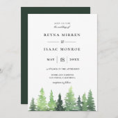 Rustic Woodland Forest Scene Wedding Kaart (Voorkant / Achterkant)