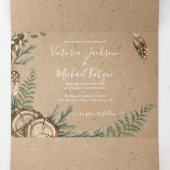 Rustic Woodland Forest Wedding Trivoudig Uitnodigi Drieluik Uitnodiging (Binnenkant midden)