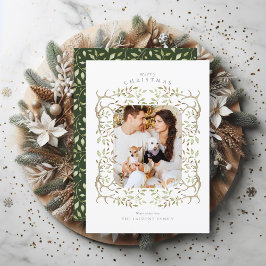 Rustic Woodland | Foto Antler Wreath Feestdagenkaart
