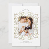 Rustic Woodland | Foto Antler Wreath Feestdagenkaart (Voorkant)