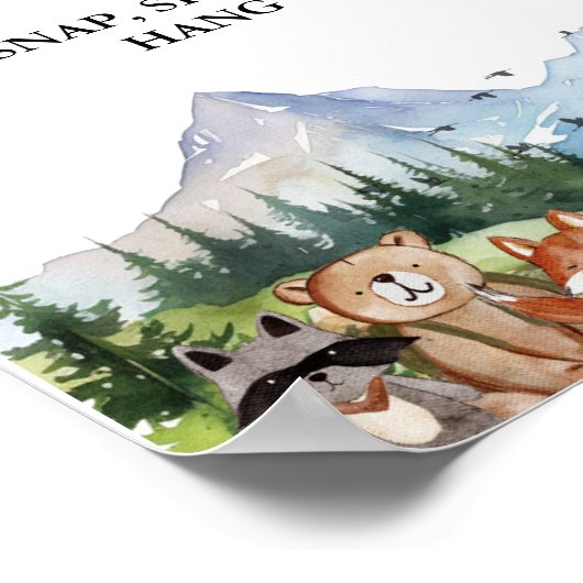 Rustic Woodland foto gastenboek baby shower teken Poster (Hoek)