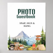 Rustic Woodland foto gastenboek baby shower teken Poster (Voorkant)