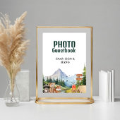 Rustic Woodland foto gastenboek baby shower teken Poster