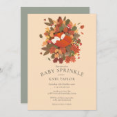 Rustic Woodland Fox Cub Baby Sprinkle Kaart (Voorkant / Achterkant)