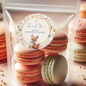 Rustic Woodland Fox Dank u Baby shower Ronde Sticker