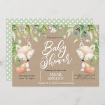 Rustic, Woodland fox, Greenery, Baby Boy Shower
