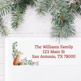 Rustic Woodland Fox Holiday Return Address Etiket