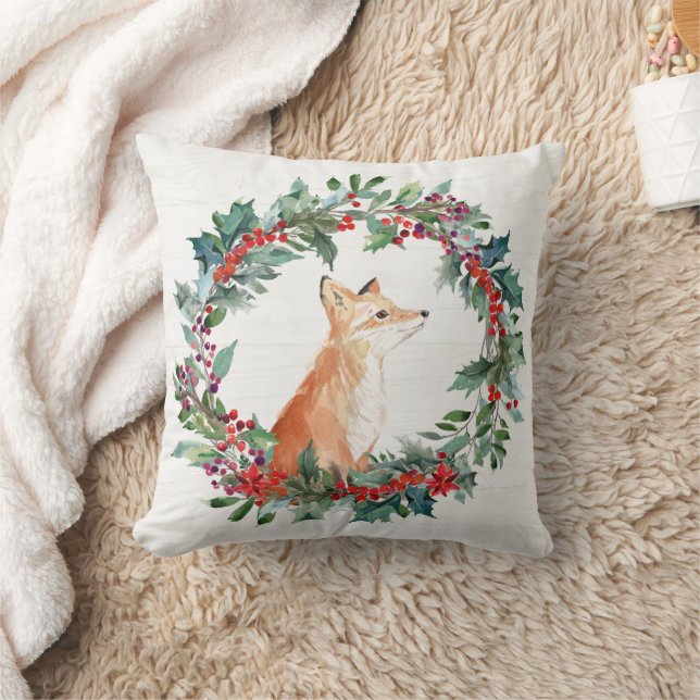Rustic Woodland Fox Kerstmis Kussen (Deken)